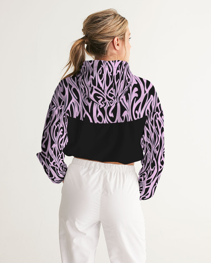 Sefon/ Cropped Windbreaker for Women