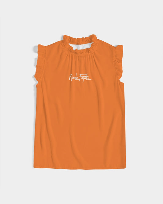 SiOfLa / Orange / Ruffle Sleeve Top