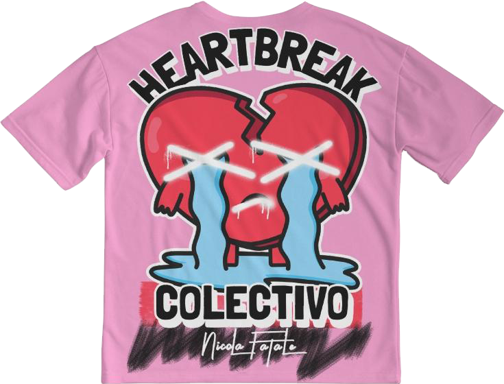 Heartbreak Colectivo / Heavyweight Tee / Pink / By Nicola Fatale - Nicola Fatale
